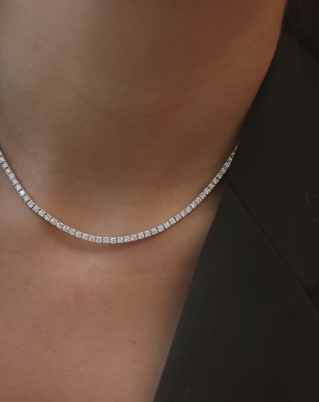 Video of why we love the Classic Diamond Tennis Necklace GLOBAL