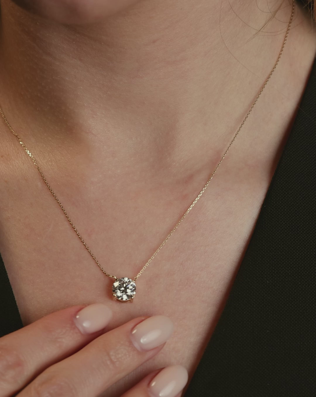 Lab Grown Round Diamond Necklace Video