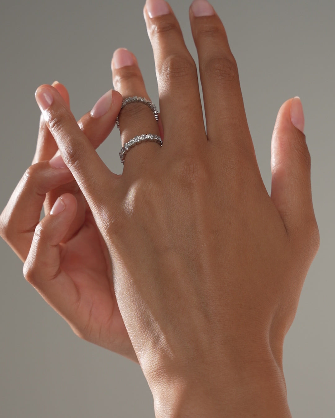 Ring Concierge Marquise Cluster Diamond Eternity Band Platinum video showing the mixed shape eternity bands