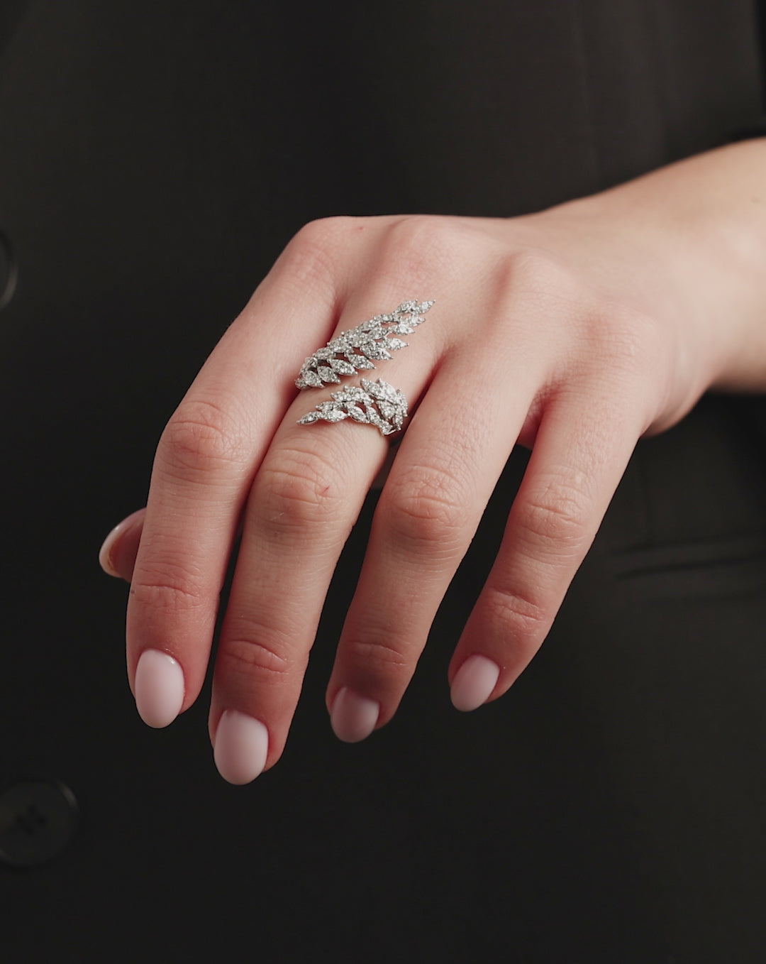 Feather Diamond Statement Ring video