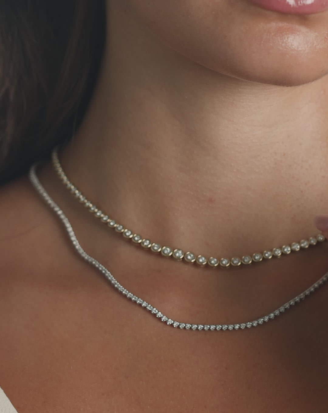 Why we love it video of Graduated Bezel Diamond Tennis Necklace GLOBAL