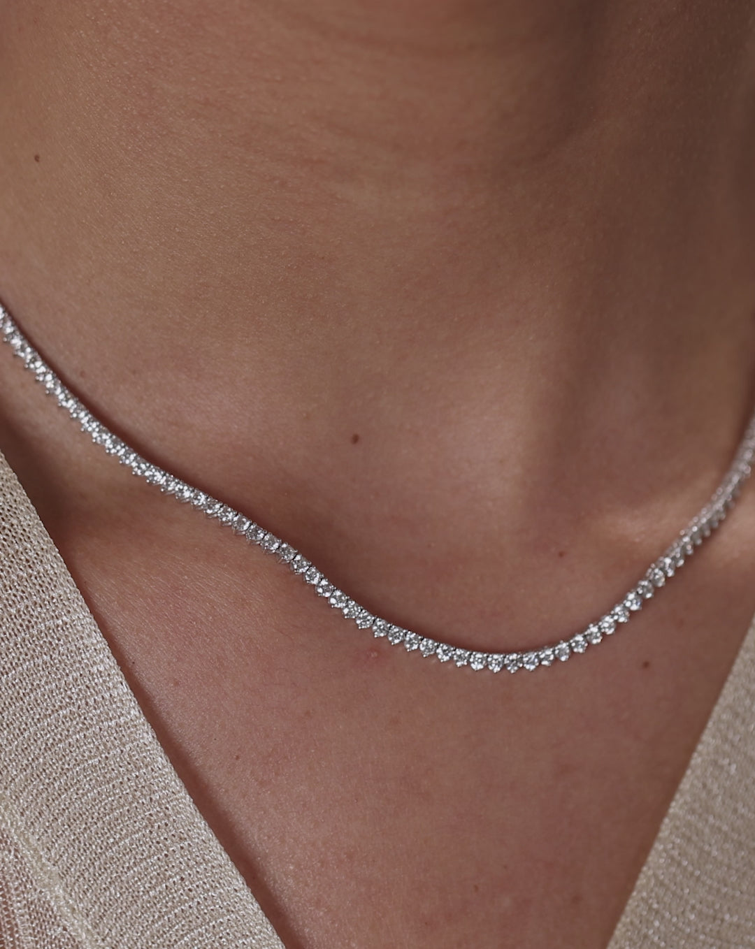 video showcasing martini tennis necklace on-model global