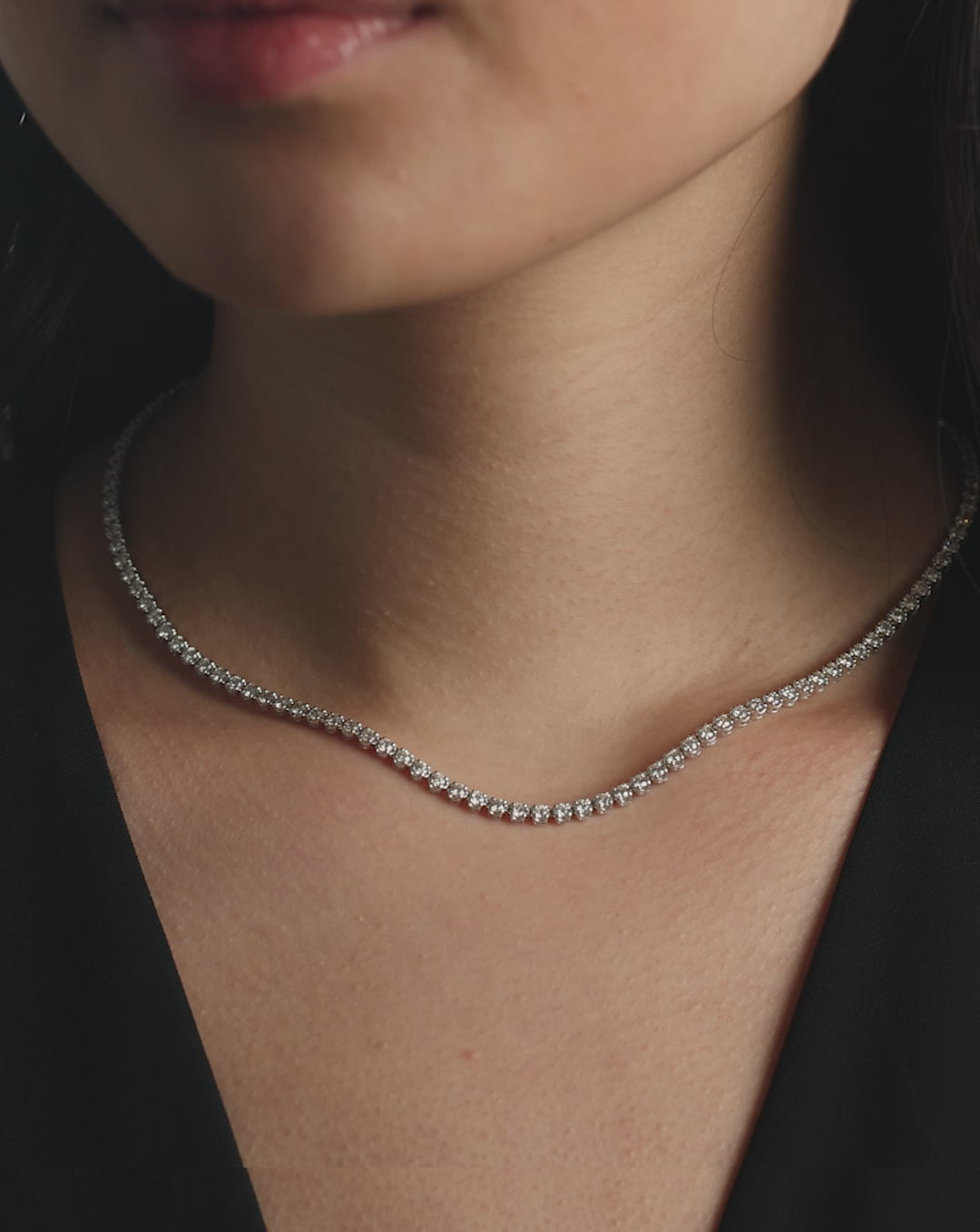 Video of why we love the Luxe Diamond Tennis Necklace GLOBAL