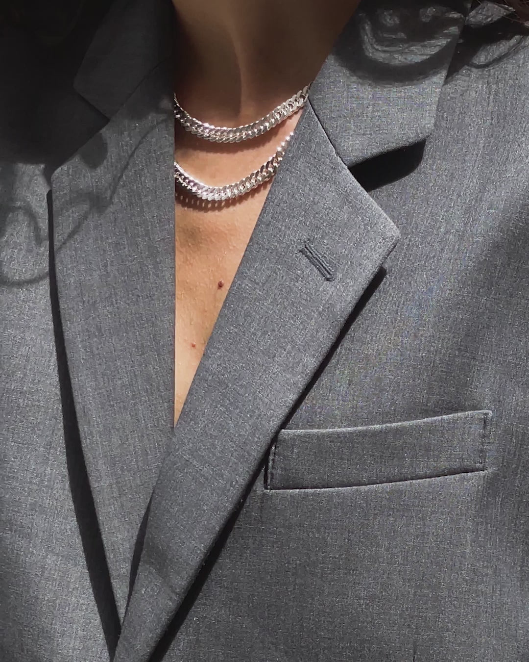 Ring Concierge Statement Sterling - Jumbo Curb Chain Necklace Sterling Silver - On model video