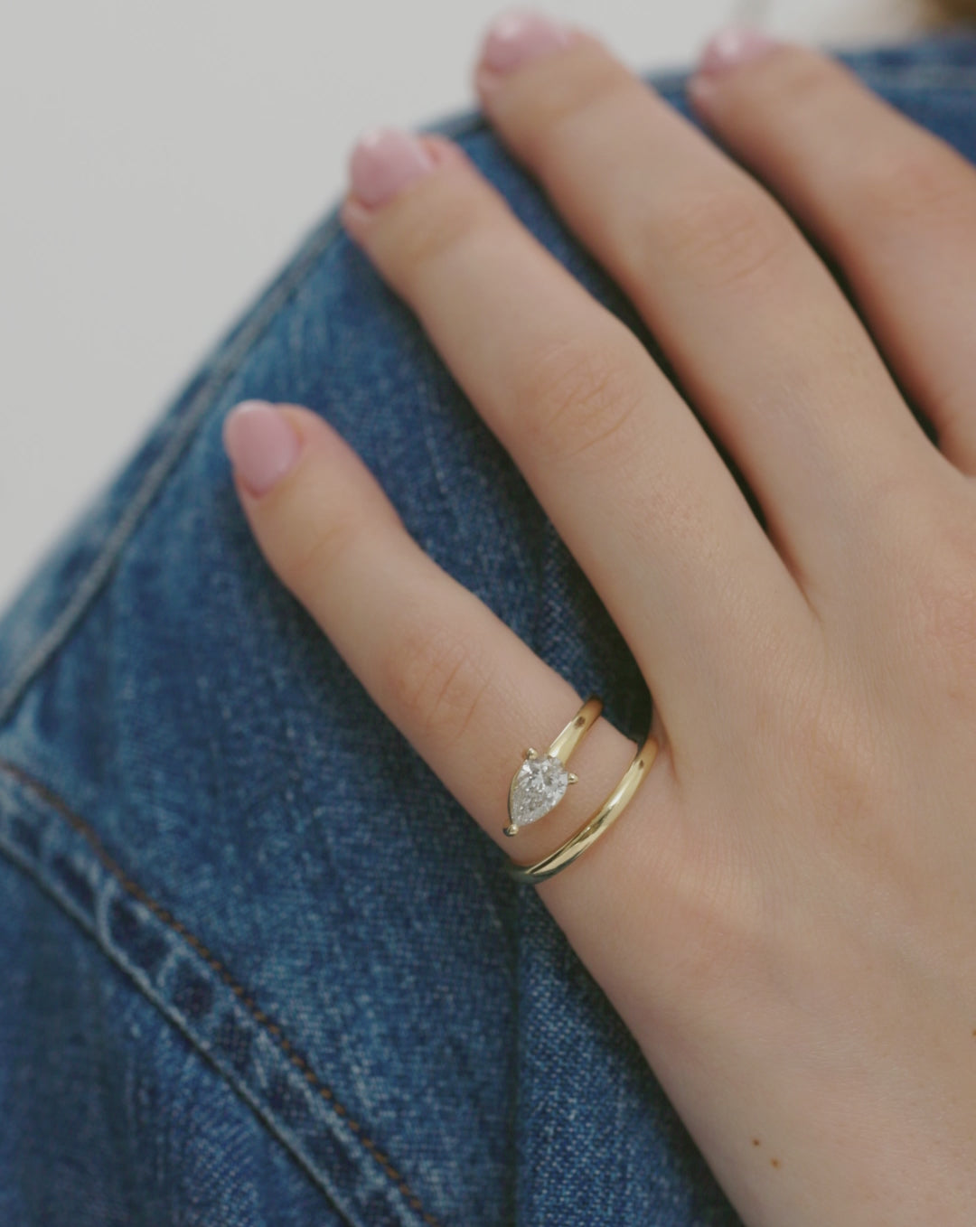 video of Lab Diamond Double Coil Ring worn on model's fingers