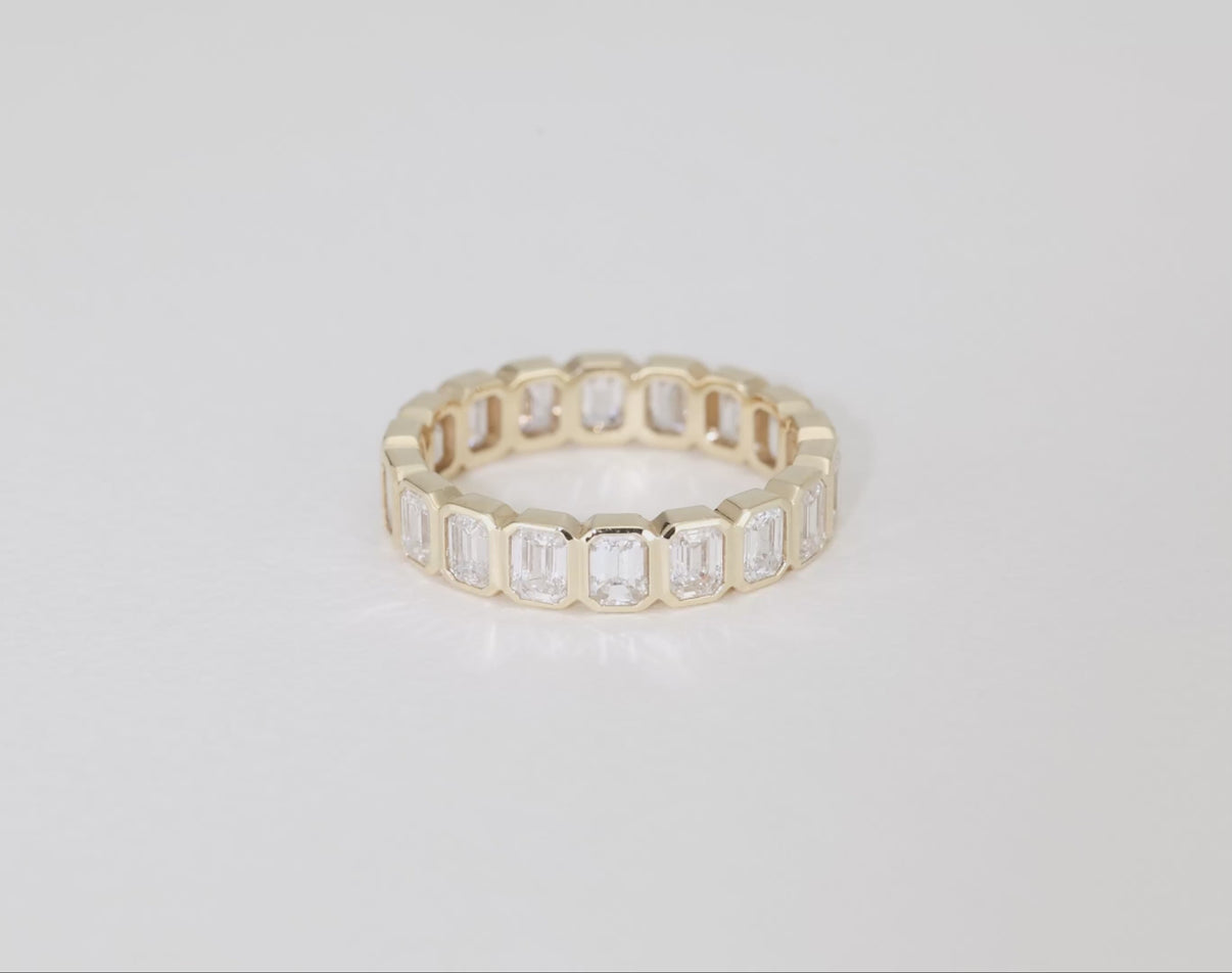 video of Emerald Bezel Eternity band global