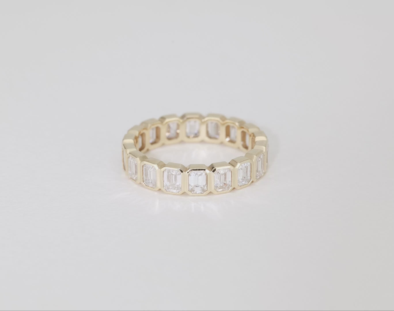 video of Emerald Bezel Eternity band global