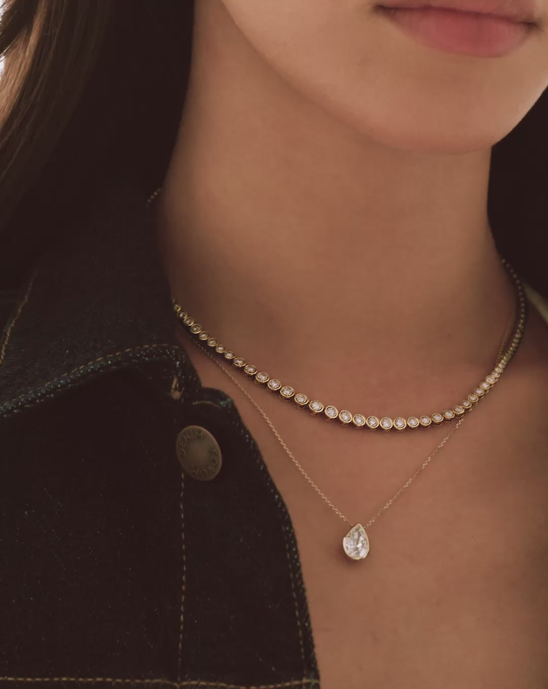 Why we love it video of Graduated Bezel Diamond Tennis Necklace GLOBAL
