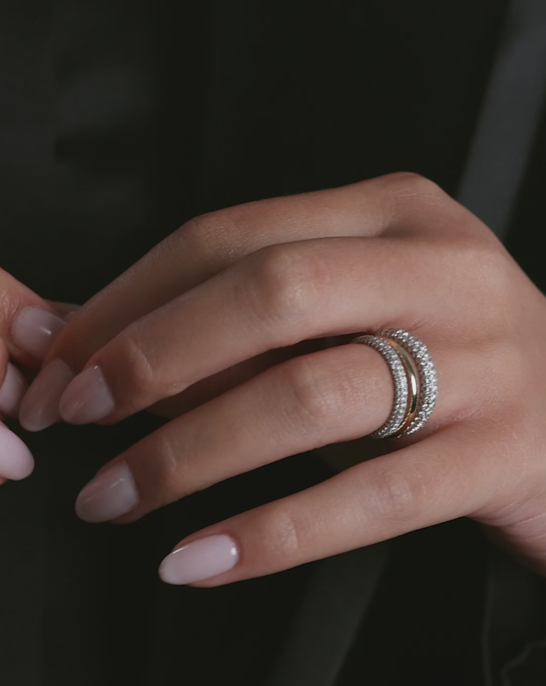 Video of Petite Pavé Diamond Cloud Ring