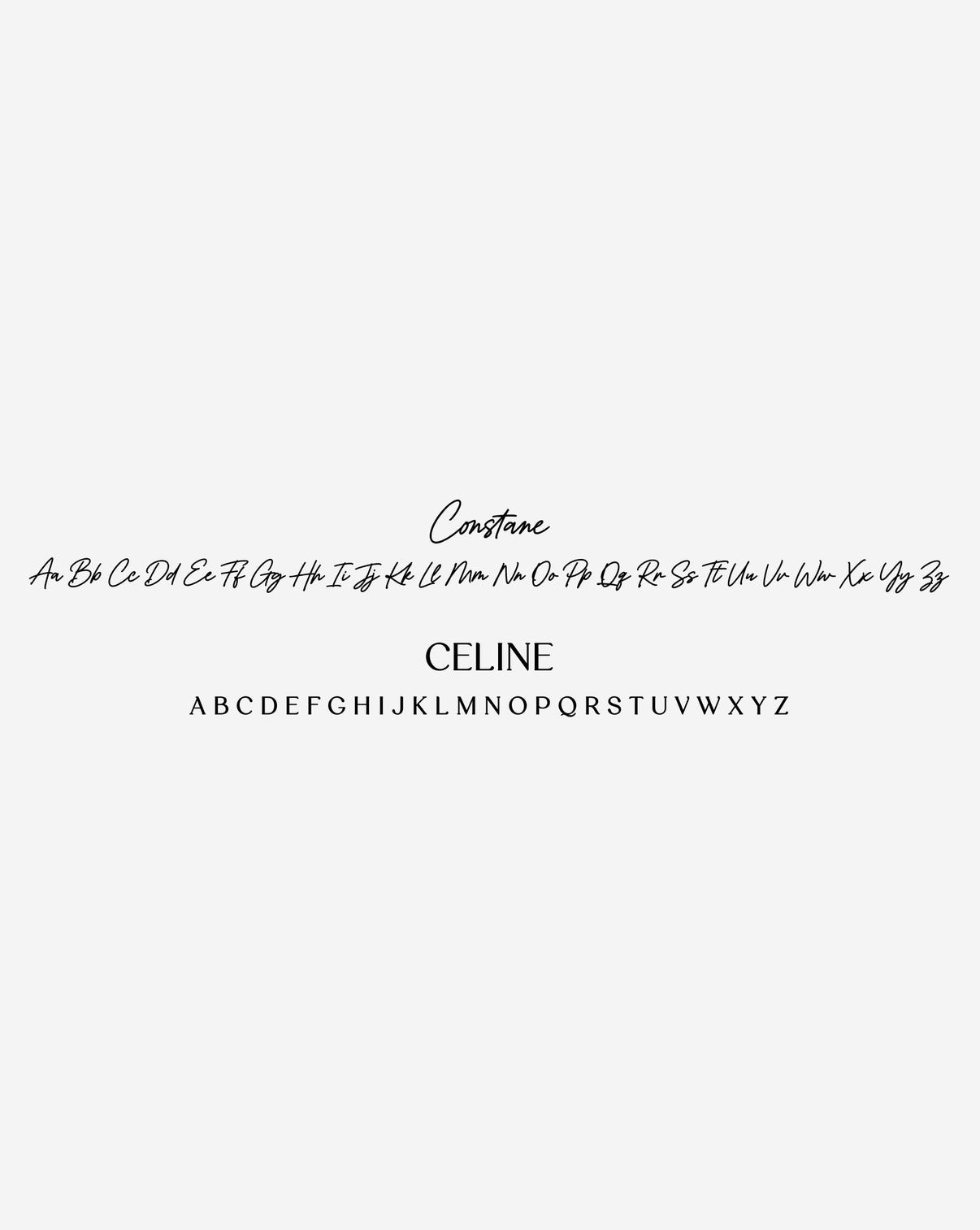 A-Z of Engravable Fonts Constane and Celine global