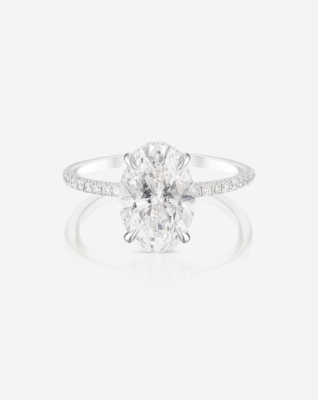3.39 Oval Lab Diamond in Whisper Thin® with Pavé