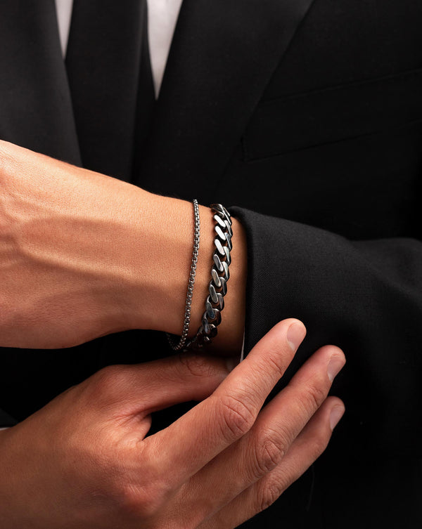 Ring Concierge Mens Men's Bracelets 3 mm Round Box Link Bracelet