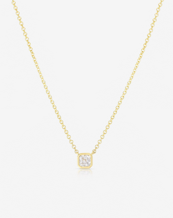 Ring Concierge Half Carat Mixed Shapes Diamond Pendant Necklace 14kt Yellow Gold