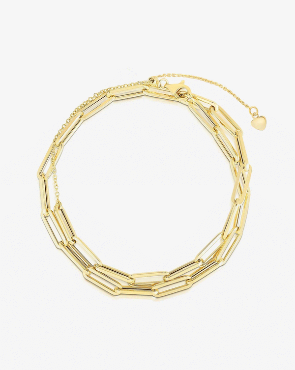 Ring Concierge Multiway Jumbo Link Necklace + Double Wrap Bracelet 14k Yellow Gold