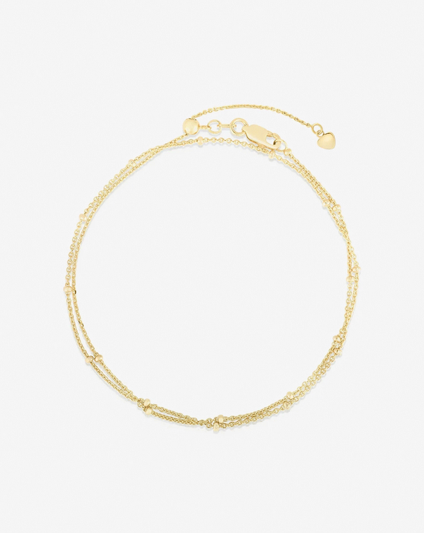 Ring Concierge Multiway Saturn Chain Necklace + Double Wrap Bracelet 14k Yellow Gold