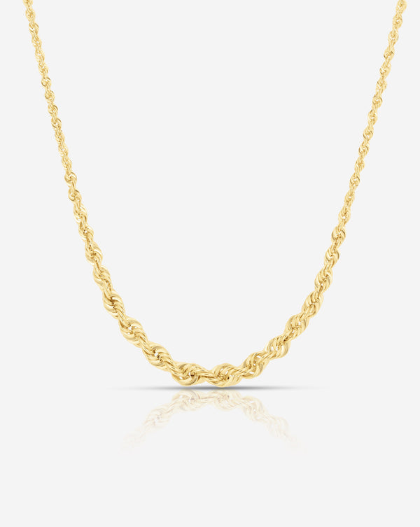 Ring Concierge Necklaces Graduated Rope Chain Necklace in 14K Yellow Gold