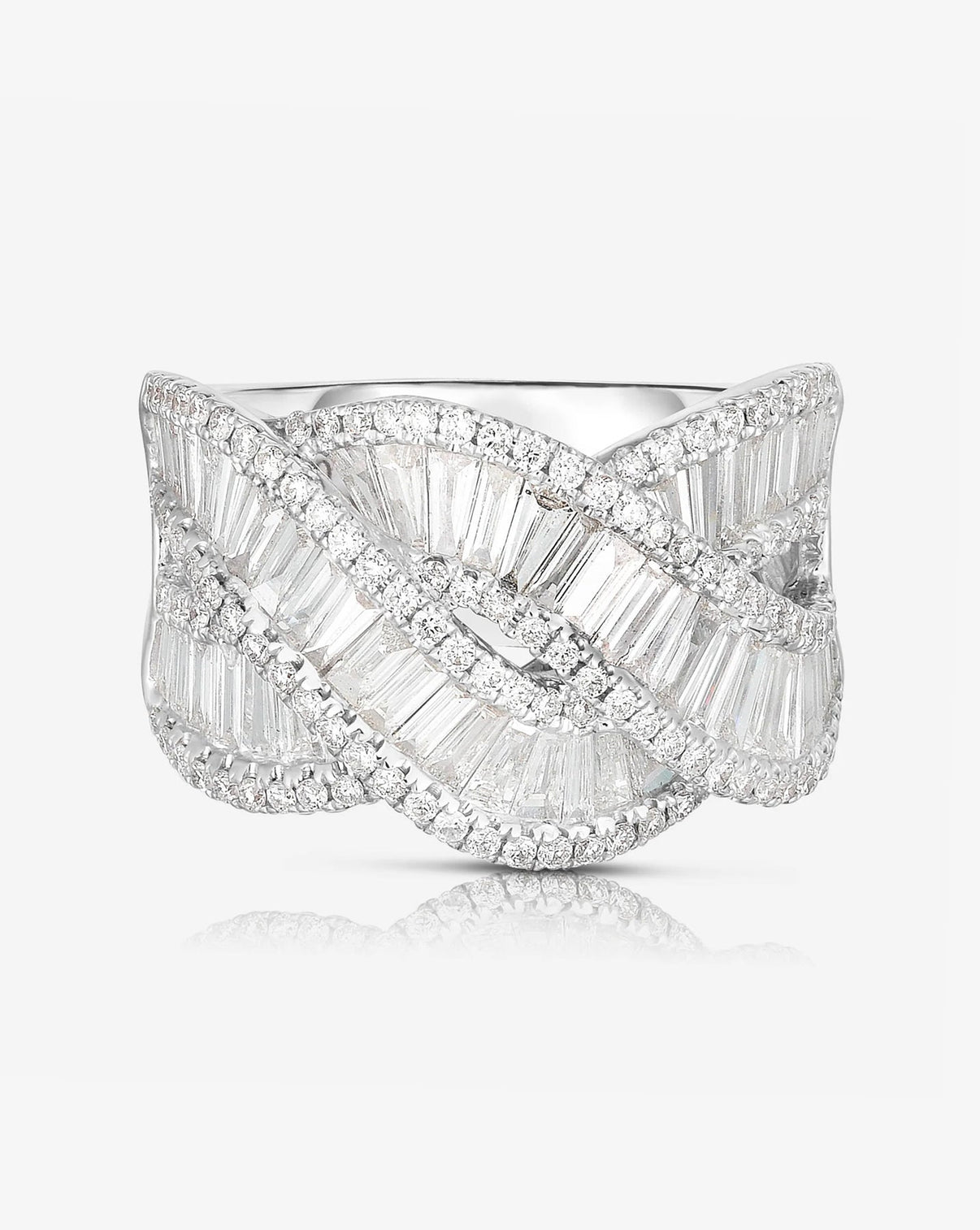 Ring Concierge Rings Baguette Lace Ring 14K White Gold - flat image