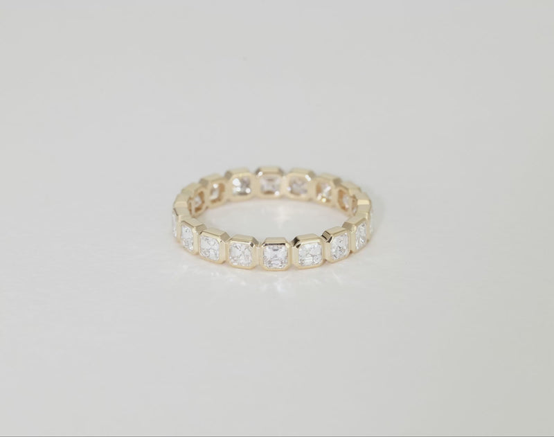 Lab Diamond Asscher Bezel Eternity Band