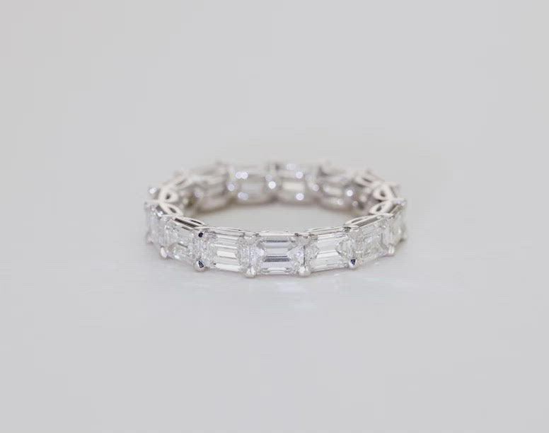 Bridal Wedding Bands Sideways Emerald Eternity Band rotating video