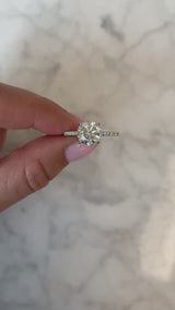 2.01 Round Brilliant Lab Diamond in Whisper Thin® Pavé Hidden Halo