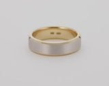 5 mm Contrast + Beveled Wedding Band - 14k Yellow Gold