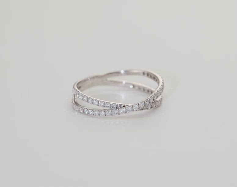 Bridal Rings Platinum Criss-Cross Band rotating image to show detail