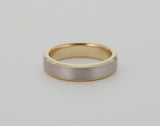 4 mm Contrast + Beveled Wedding Band - 14k Yellow Gold