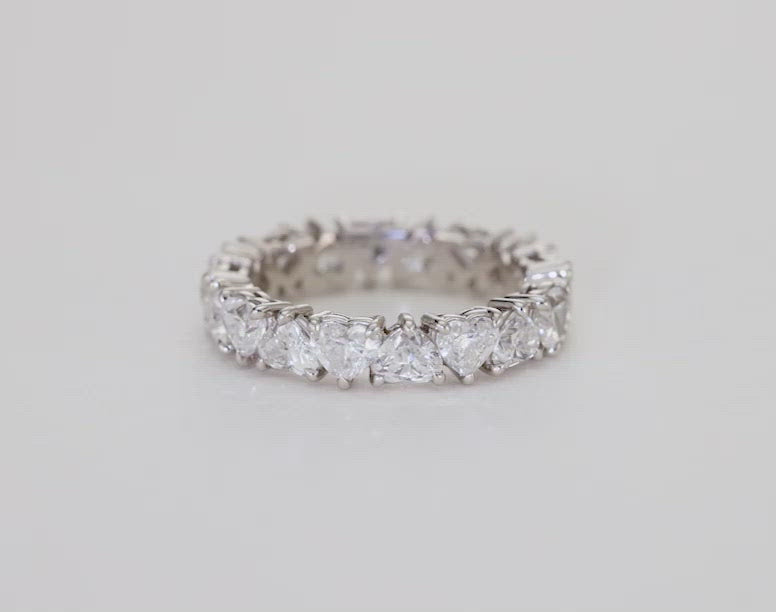 Bridal Wedding Bands Platinum Heart Shaped Eternity Band - rotating video