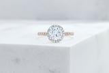 Vow Vow Engagement Rings Antique-Style Round / 14K Rose Gold + Platinum Prongs / Original Design Delancey