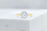 Vow Vow Engagement Rings Antique-Style Round / 14K Yellow Gold + Platinum Prongs / Original Design Essex