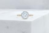 Vow Vow Engagement Rings Antique-Style Round / 14K Yellow Gold + Platinum Prongs / Original Design Delancey