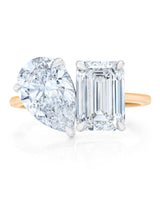 Bridal Engagement Rings Emerald / Yellow Gold Toi et Moi Engagement Ring