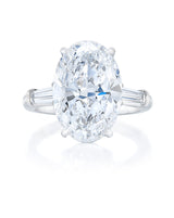 Bridal Engagement Rings Oval / Baguettes / Platinum Side-Stone Engagement Ring