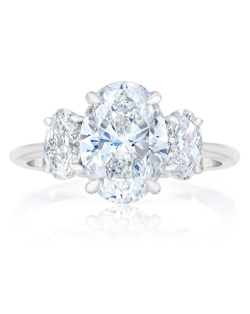 Bridal Engagement Rings Oval / Platinum Three-Stone Engagement Ring