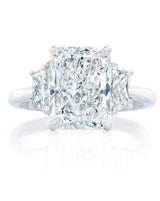 Bridal Engagement Rings Radiant / Trapezoids / Platinum Side-Stone Engagement Ring