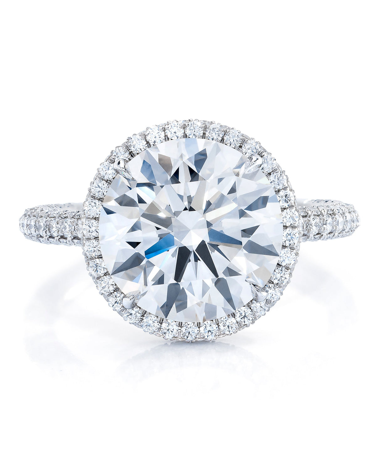 Bridal Engagement Rings Round / Platinum Halo Engagement Ring