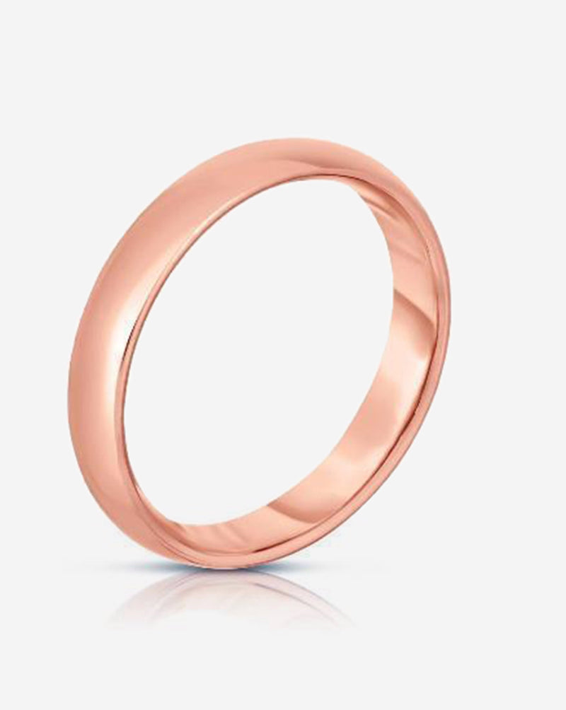 Bridal Mens Rings 14k Rose Gold / 6.5 5 mm Comfort Fit Wedding Band