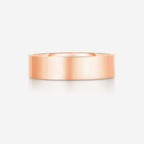 Bridal Mens Rings 14k Rose Gold / 6.5 6 mm Flat Comfort Fit Wedding Band