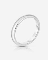 Bridal Mens Rings 14k White Gold / 6.5 3 mm Comfort Fit Wedding Band
