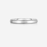 Bridal Mens Rings 14k White Gold / 6.5 3 mm Milgrain Comfort Fit Wedding Band