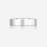 Bridal Mens Rings 14k White Gold / 6.5 5 mm Flat Comfort Fit Wedding Band