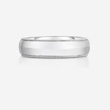 Bridal Mens Rings 14k White Gold / 6.5 6 mm Milgrain Comfort Fit Wedding Band