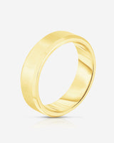 Bridal Mens Rings 14k Yellow Gold / 14k Yellow Gold 6 mm Contrast + Beveled Wedding Band