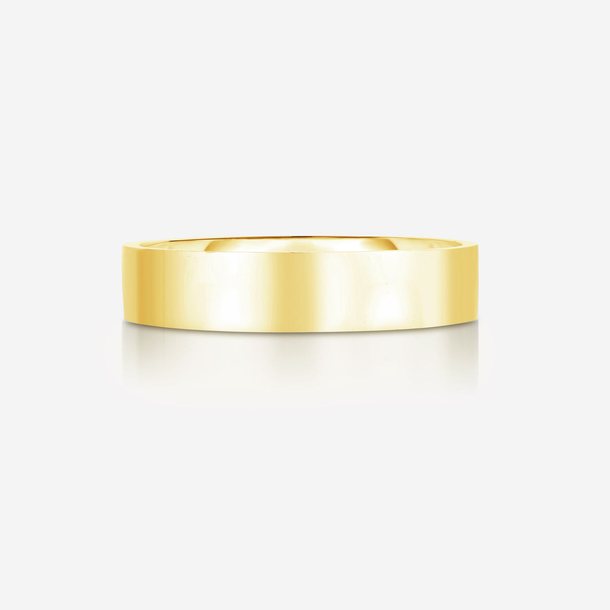 Bridal Mens Rings 14k Yellow Gold / 6.5 5 mm Flat Comfort Fit Wedding Band