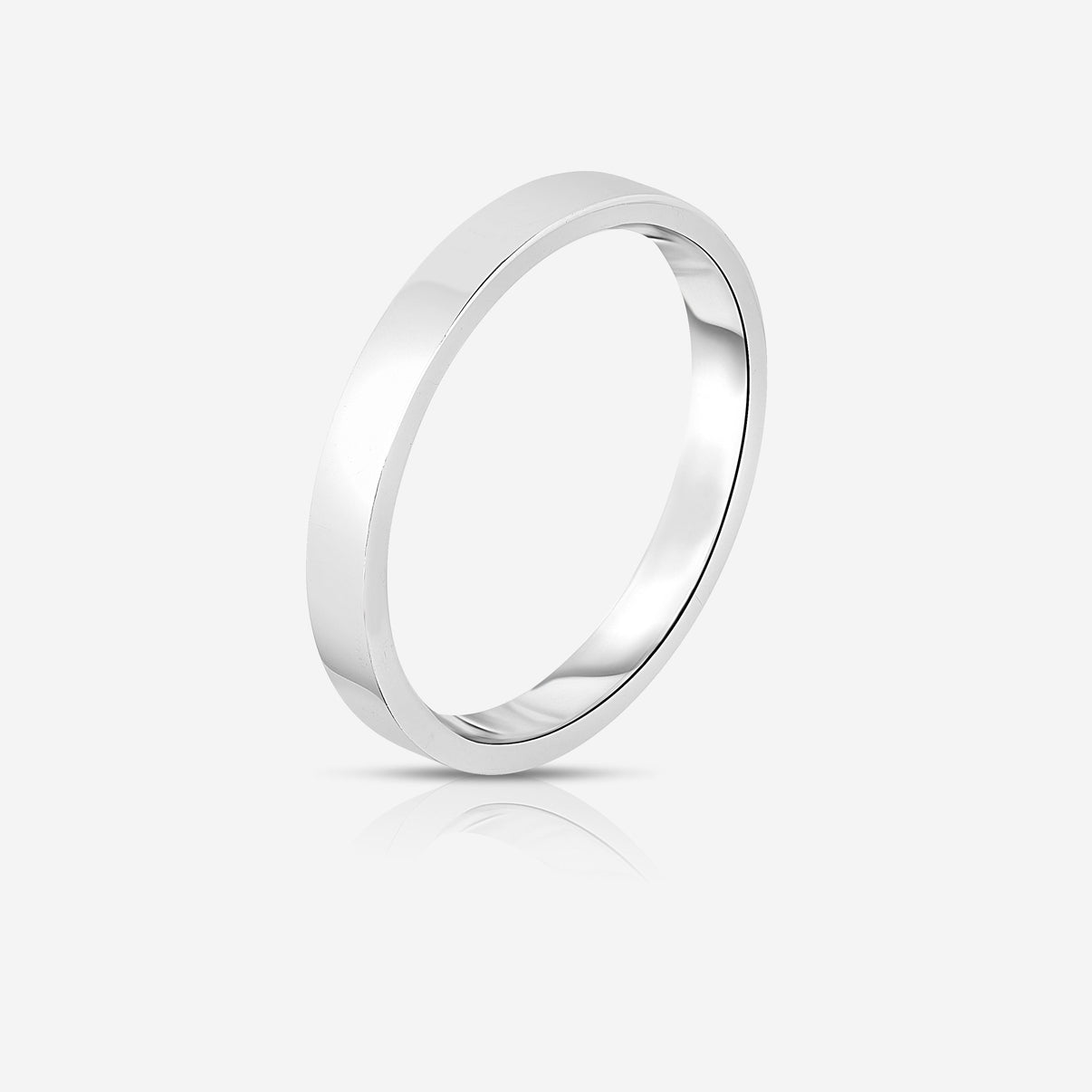 Bridal Mens Rings 3 mm Flat Comfort Fit Wedding Band
