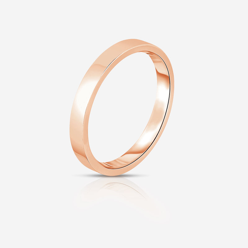 Bridal Mens Rings 3 mm Flat Comfort Fit Wedding Band