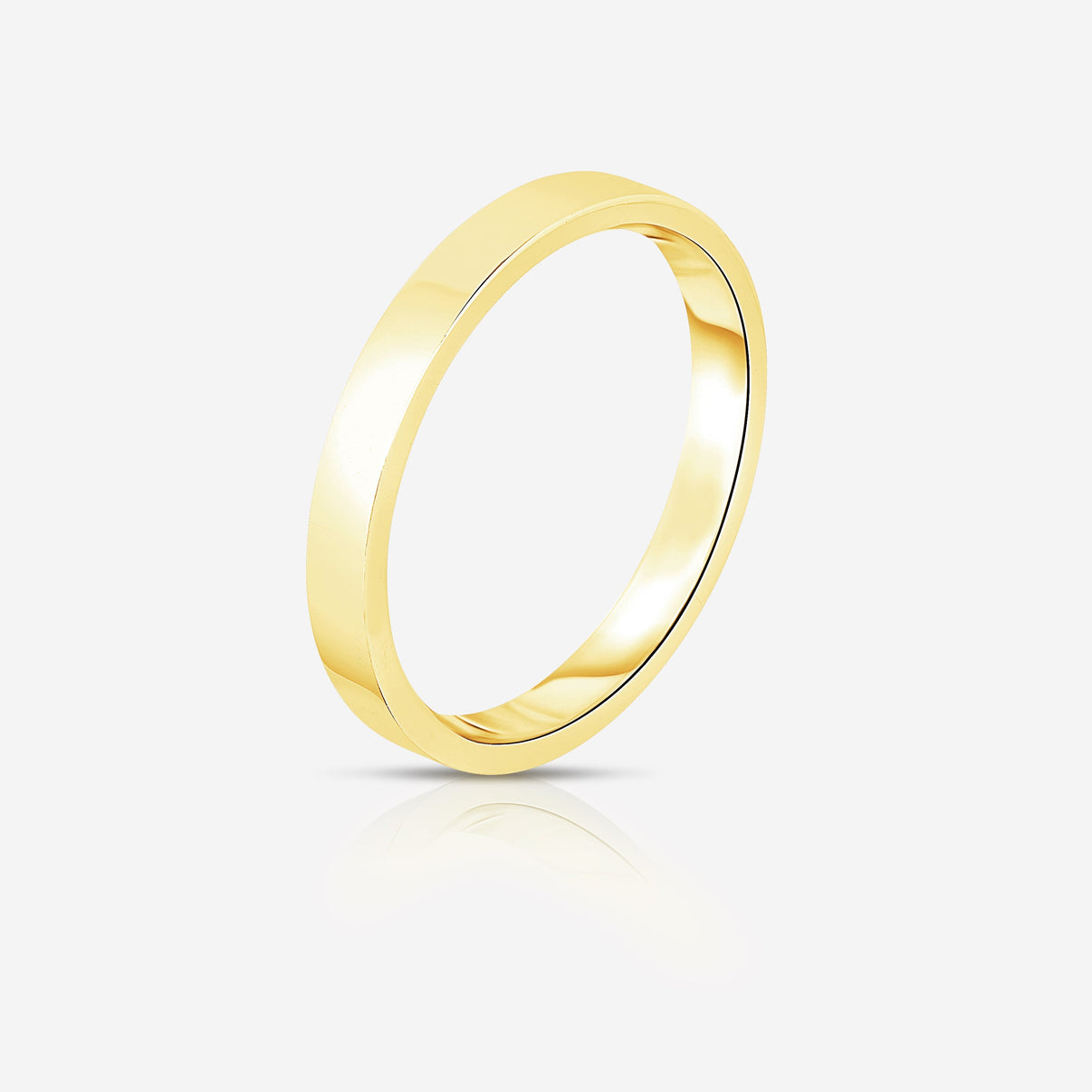 Bridal Mens Rings 3 mm Flat Comfort Fit Wedding Band