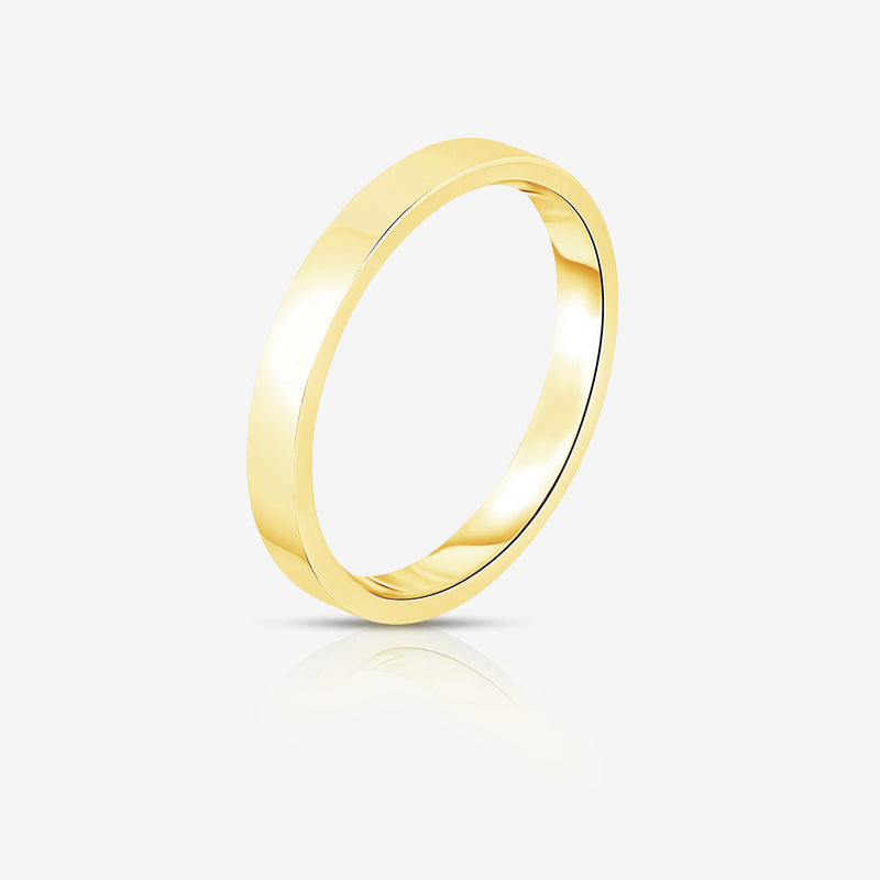 Bridal Mens Rings 3 mm Flat Comfort Fit Wedding Band