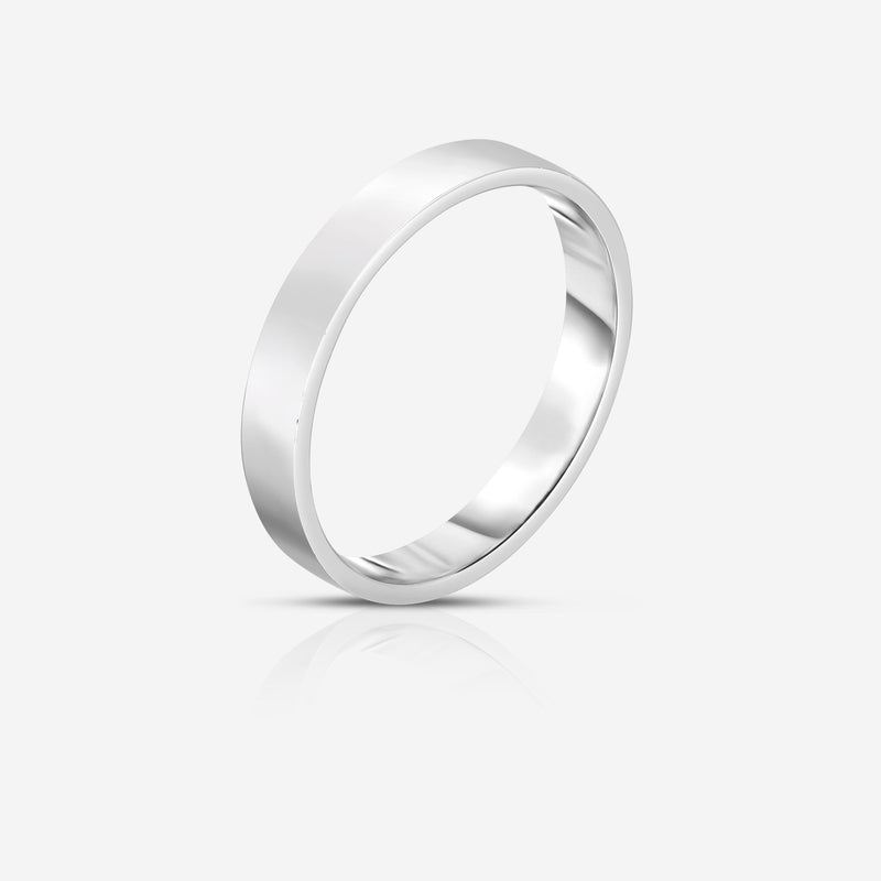 Bridal Mens Rings 4 mm Flat Comfort Fit Wedding Band