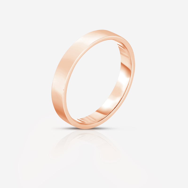 Bridal Mens Rings 4 mm Flat Comfort Fit Wedding Band